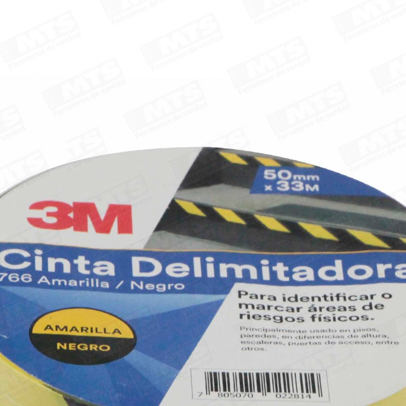 Cinta delineadora 3m amarillo/negro mod.766  50mm x 33mt (xs00240173-4) (e24)