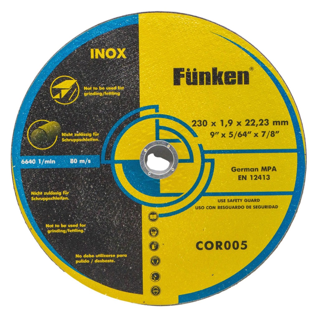 Disco Corte Inoxidable Funken 9 X 1,9 Mm