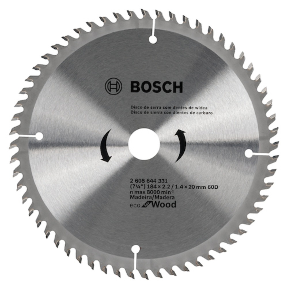 Disco de Sierra Circular Bosch Ecoline ø184x20mm, 60 dientes
