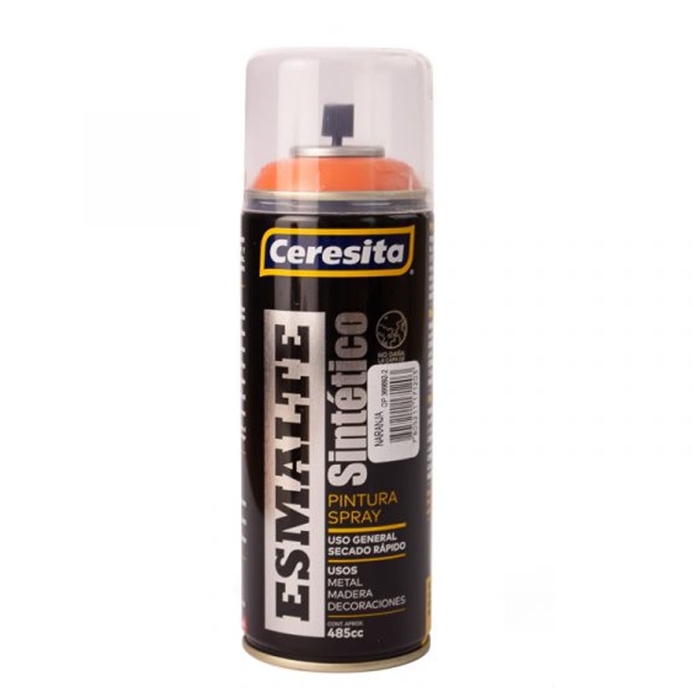 Spray Esmalte Ceresita Fluorescente Naranja 485cc