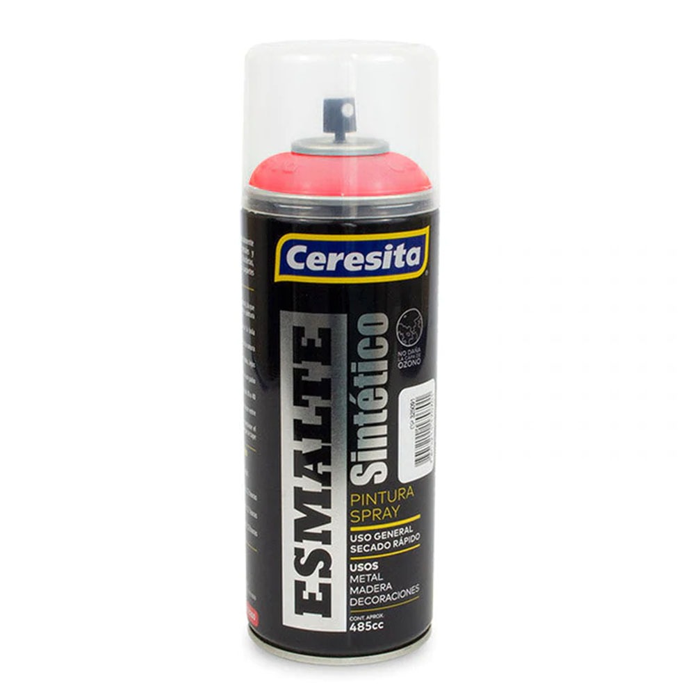Spray Esmalte Ceresita Fluorescente Rojo 485cc