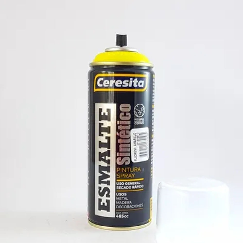 Spray Esmalte Ceresita Fluorescente Amarillo 485cc