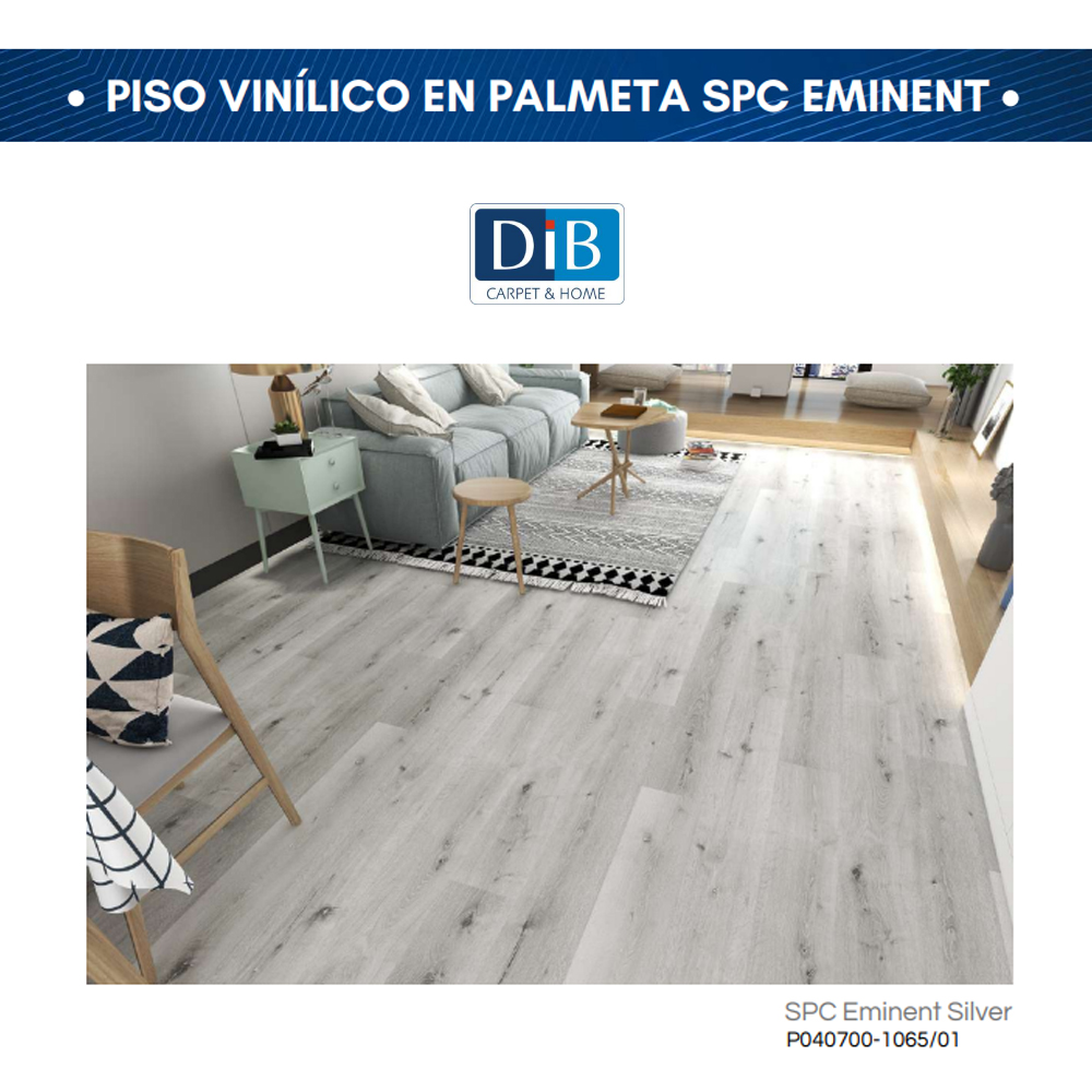 Piso Vinilico Palmeta Silver Spc 5mm 0,3mm Capa De Uso 220x1220 (2,68 M2 Cja)(p040700-1065/01)(e56)
