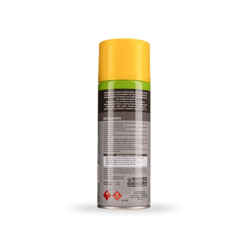 Spray Esmalte Acrilico Amarillo Secado Rapido 400 Ml Passol Mod: 101715007