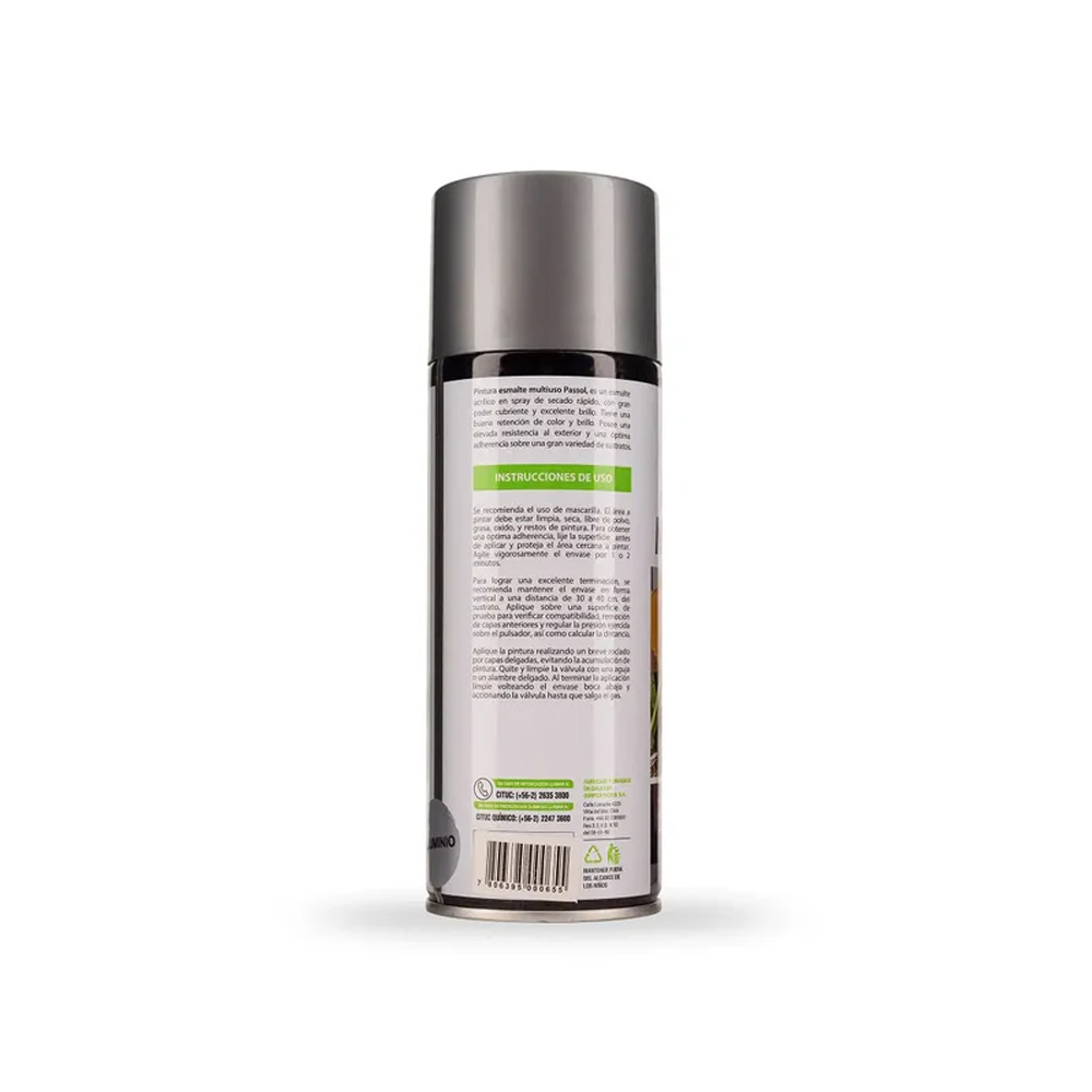 Spray Esmalte Aluminio Secado Rapido 400 Ml Passol Mod: 101715003