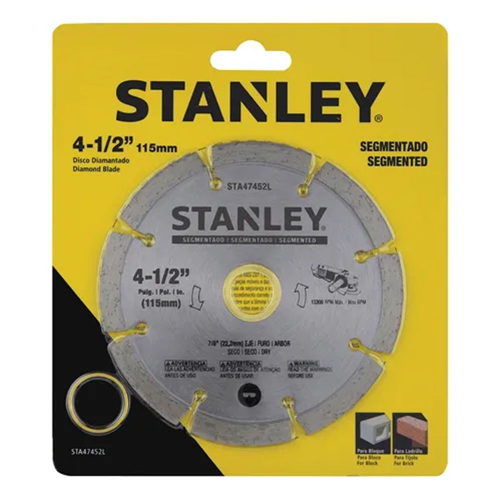 Discos Diamantado Stanley Segmentado 4 1/2  Eje 5/8-7/8 Mod:sta47452l