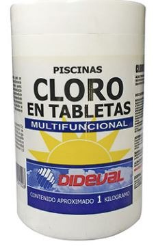 Cloro Tabletas Multifuncional Piscinas Dideval Pote 1 Kg (e20)