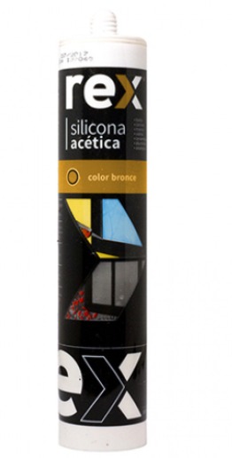 Silicona Acetica Rex Bronce 300 ml